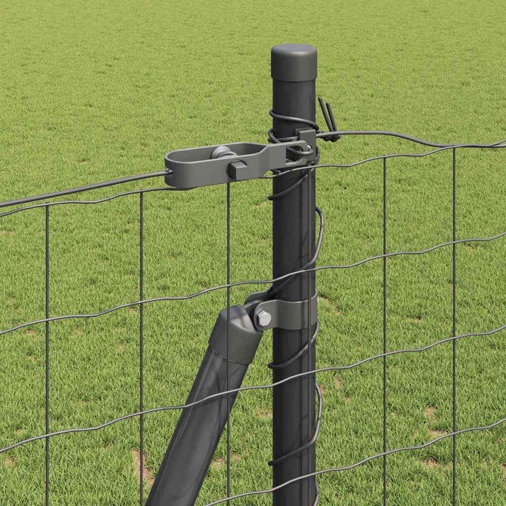 Kerítés oszlopokkal Szürke 1.6 x 10 m Acél