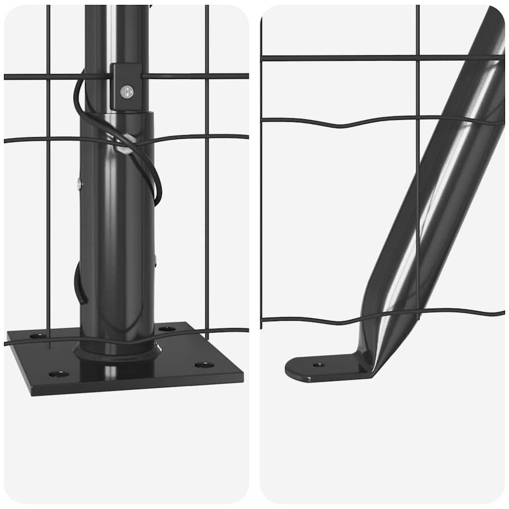 Kerítés oszlopokkal Szürke 0.8 x 25 m Acél