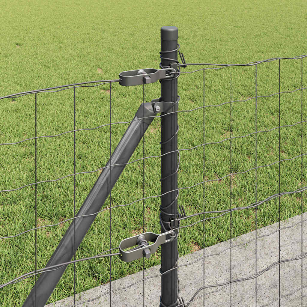 Kerítés oszlopokkal Szürke 0.6 x 50 m Acél