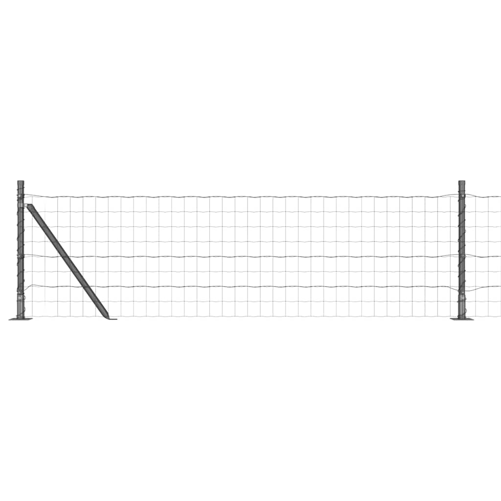 Kerítés oszlopokkal Szürke 0.6 x 50 m Acél