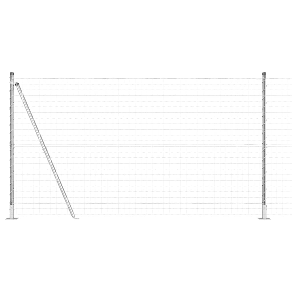 Kerítés oszlopokkal Ezüst 1.2 x 10 m Acél
