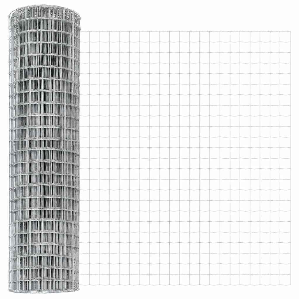 Kerítés oszlopokkal Ezüst 1.2 x 10 m Acél