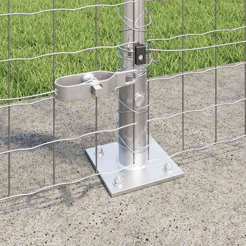 Kerítés oszlopokkal Ezüst 1.4 x 10 m Acél