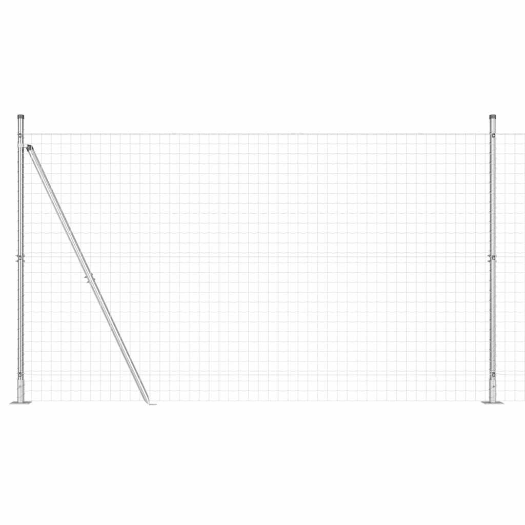 Kerítés oszlopokkal Ezüst 1.4 x 10 m Acél