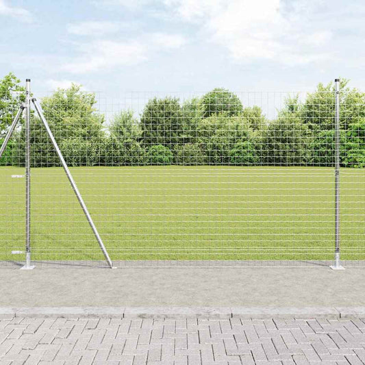 Kerítés oszlopokkal Ezüst 1.6 x 10 m Acél