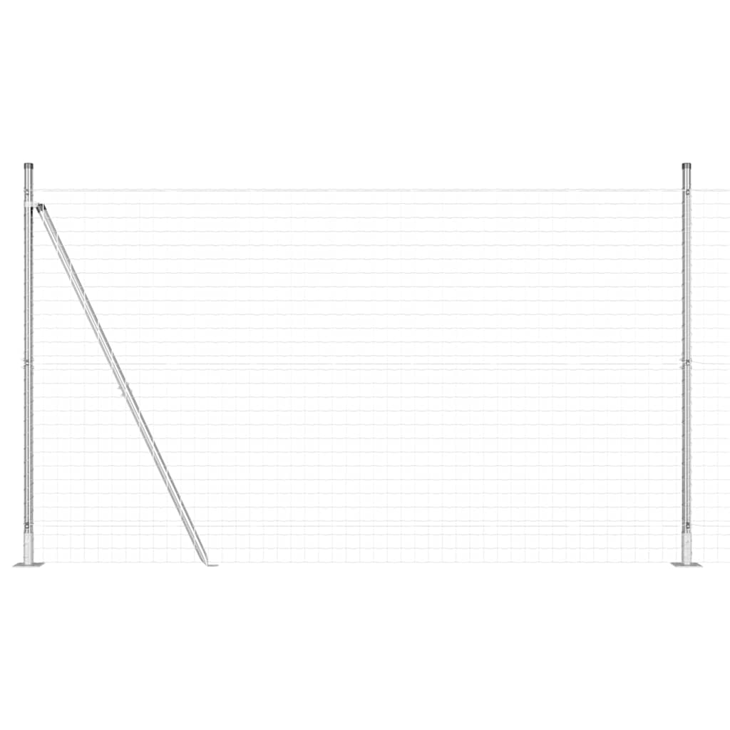 Kerítés oszlopokkal Ezüst 1.6 x 10 m Acél