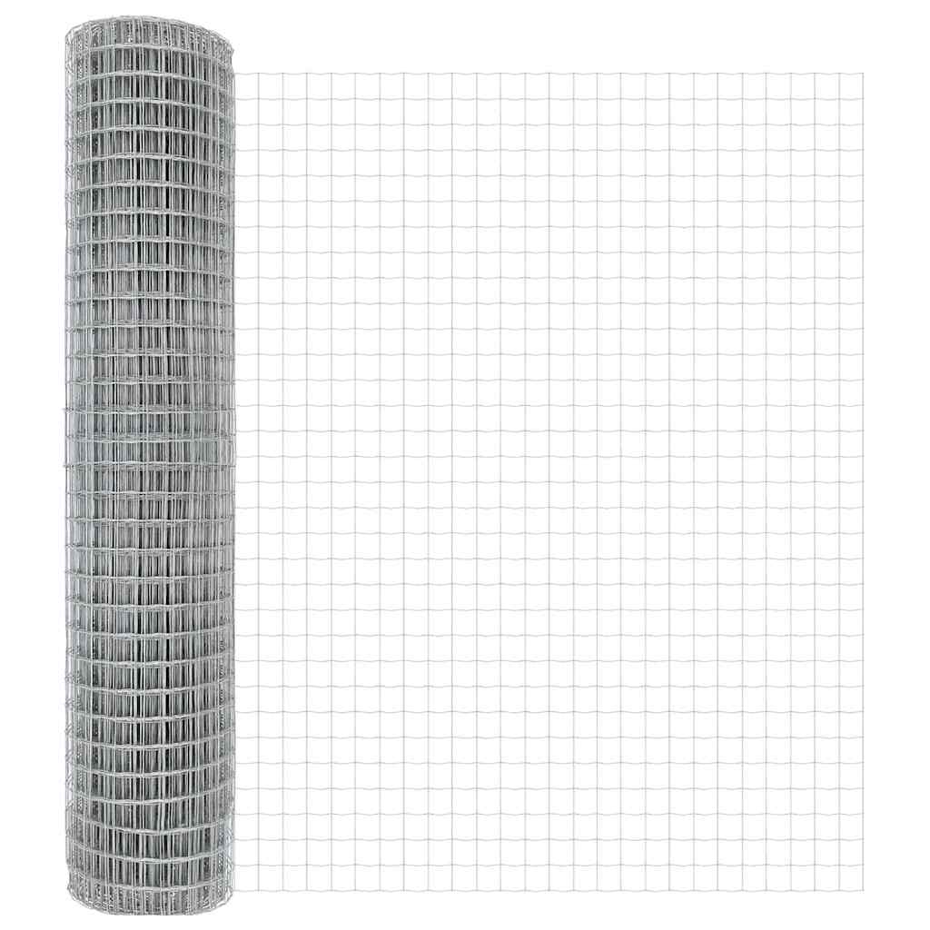 Kerítés oszlopokkal Ezüst 1.6 x 10 m Acél
