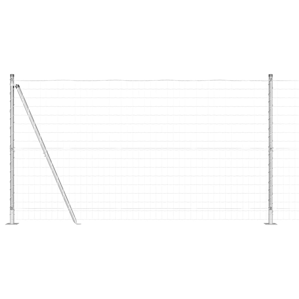 Kerítés oszlopokkal Ezüst 1.2 x 10 m Acél
