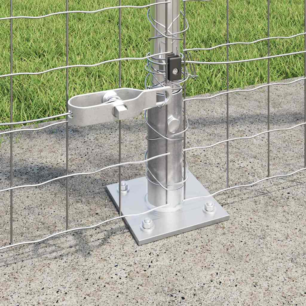 Kerítés oszlopokkal Ezüst 1.4 x 10 m Acél