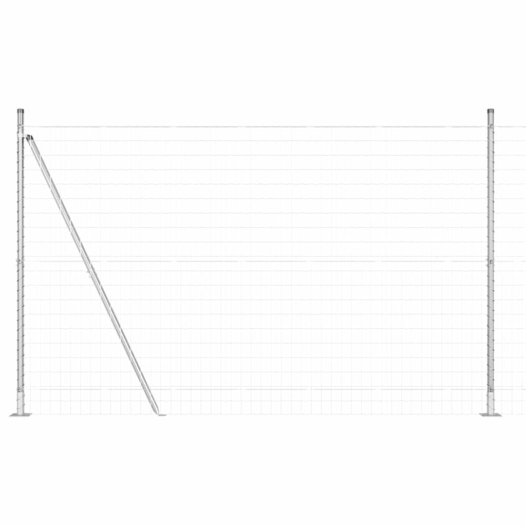 Kerítés oszlopokkal Ezüst 1.4 x 10 m Acél