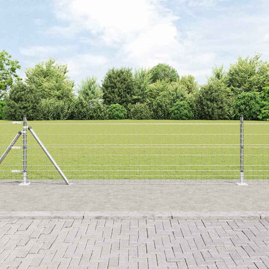 Kerítés oszlopokkal Ezüst 0,6 x 10 m Acél