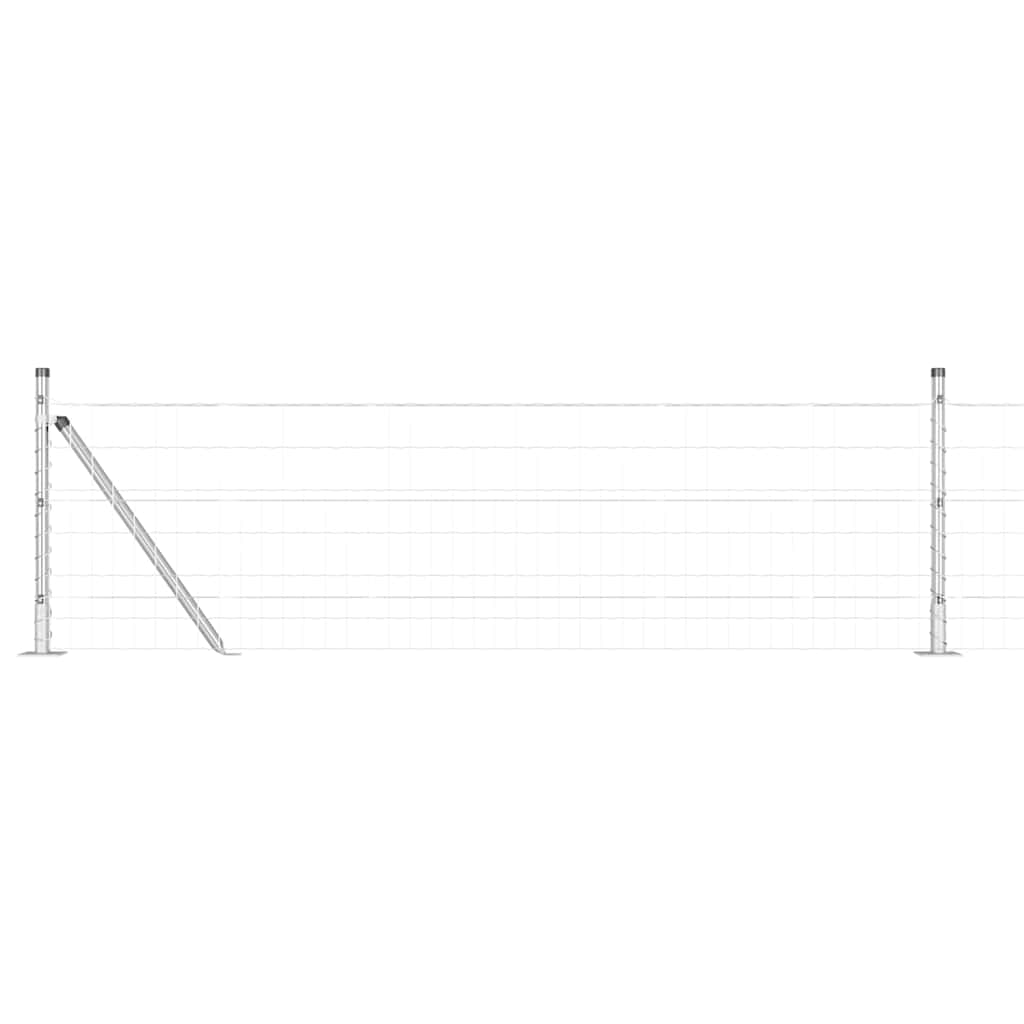 Kerítés oszlopokkal Ezüst 0,6 x 10 m Acél