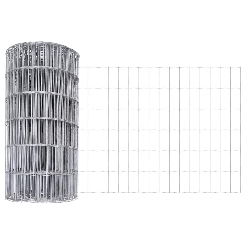 Kerítés oszlopokkal Ezüst 0,6 x 10 m Acél