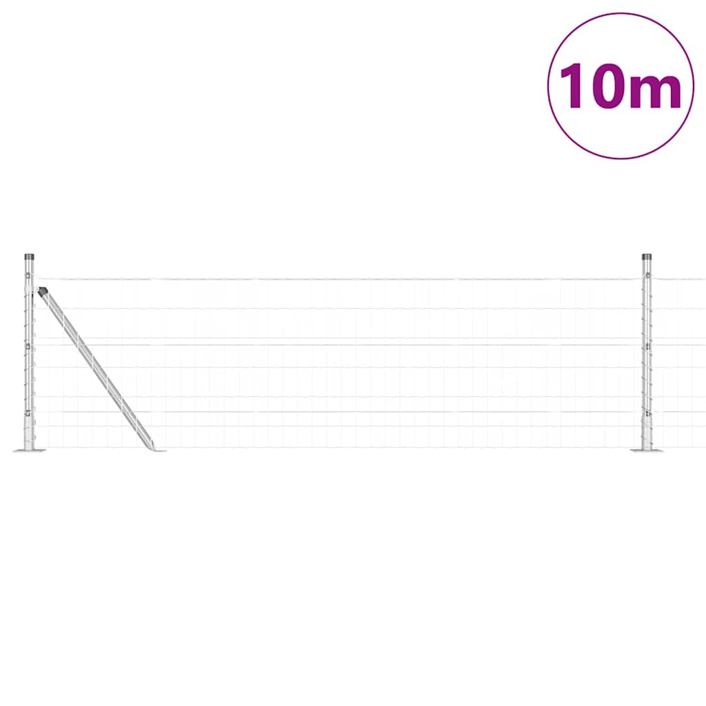 Kerítés oszlopokkal Ezüst 0,6 x 10 m Acél