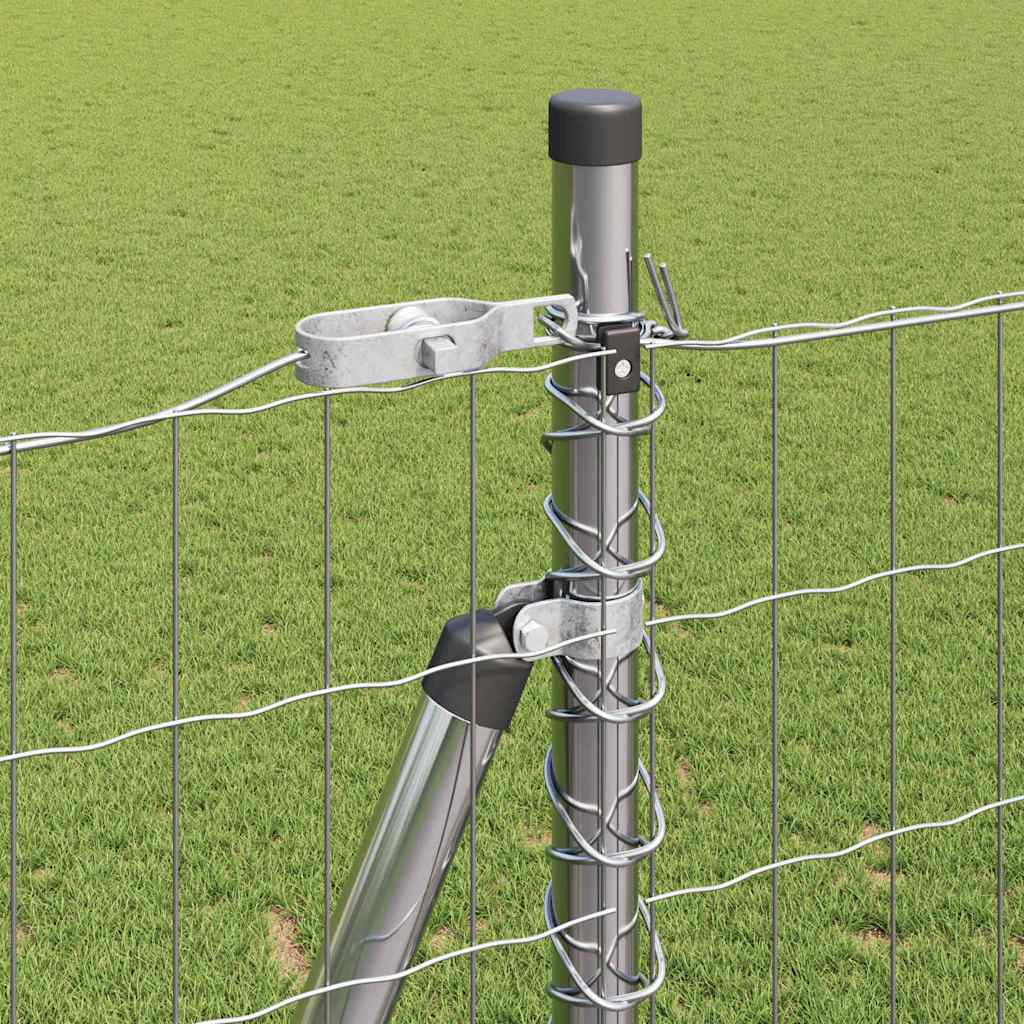 Kerítés oszlopokkal Ezüst 1.4 x 10 m Acél