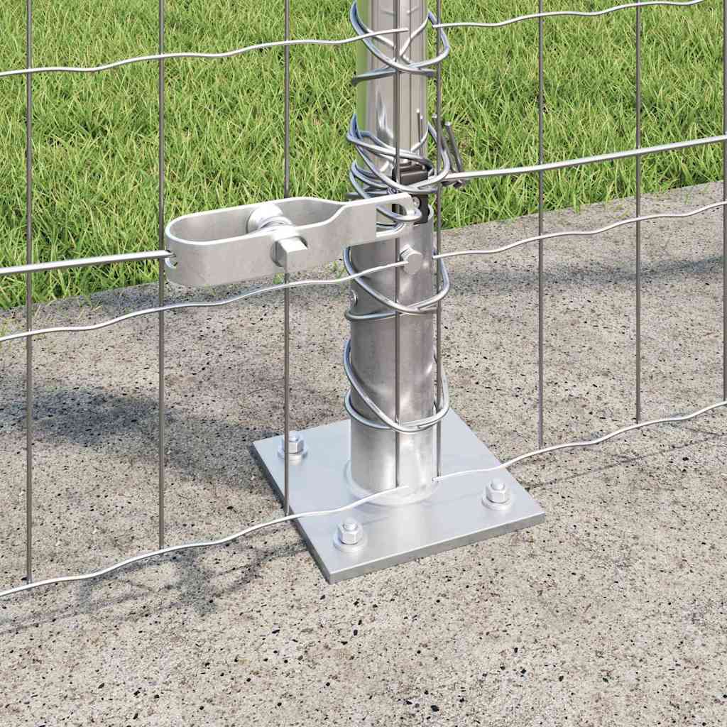 Kerítés oszlopokkal Ezüst 1.5 x 10 m Acél