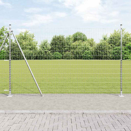 Kerítés oszlopokkal Ezüst 1.5 x 10 m Acél
