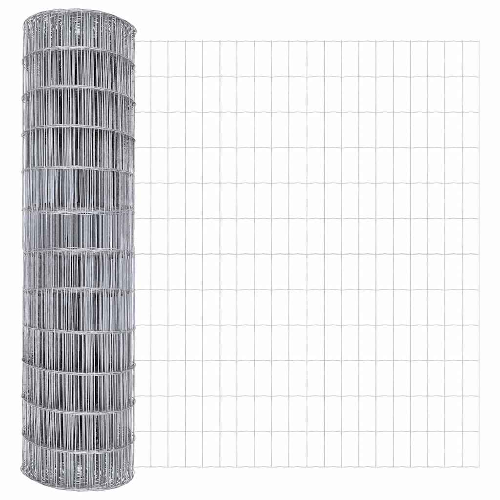 Kerítés oszlopokkal Ezüst 1.5 x 10 m Acél