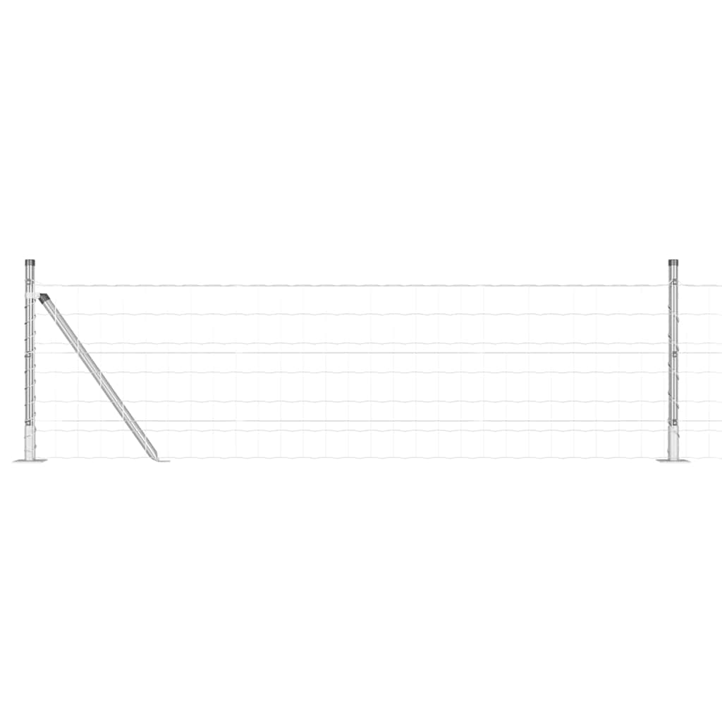 Kerítés oszlopokkal Ezüst 0,4 x 10 m Acél