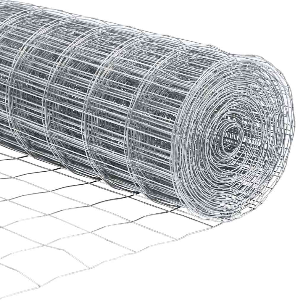 Kerítés oszlopokkal Ezüst 1.2 x 10 m Acél