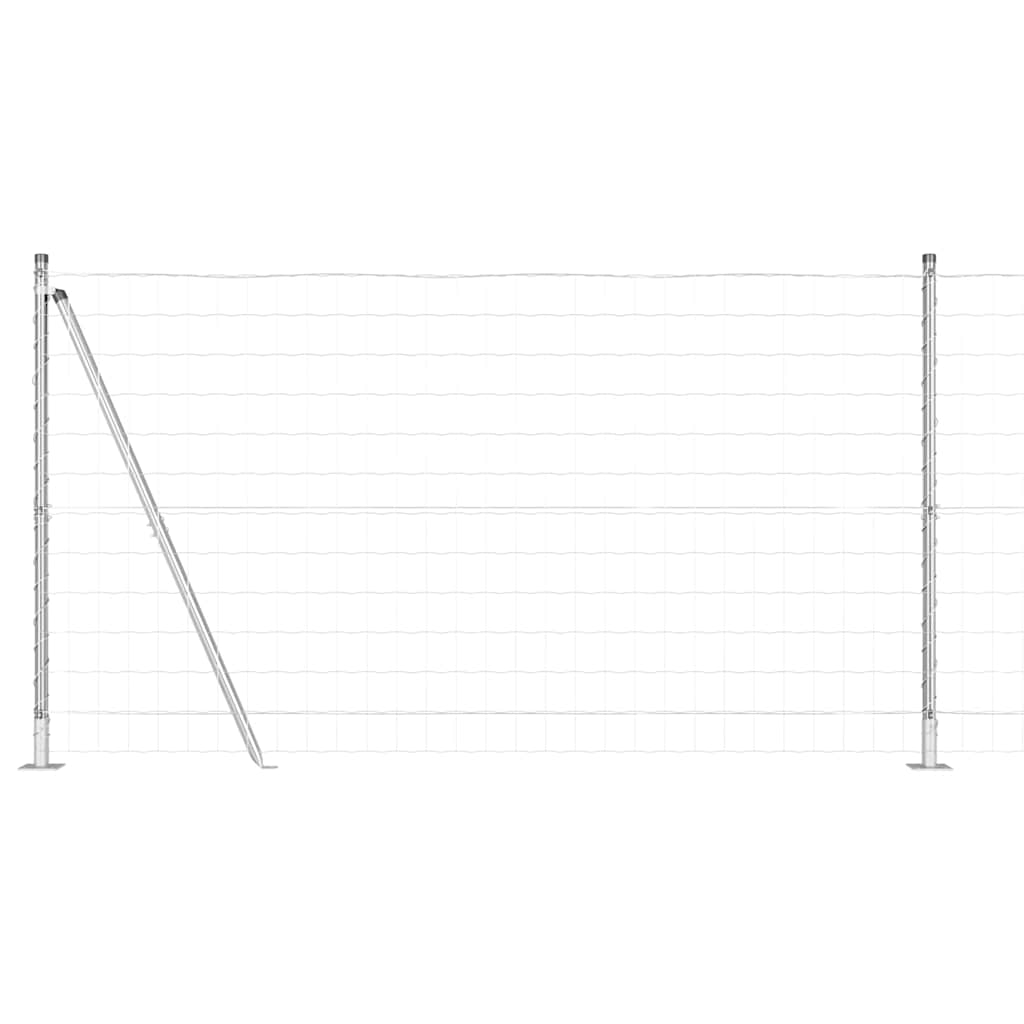 Kerítés oszlopokkal Ezüst 1.2 x 10 m Acél
