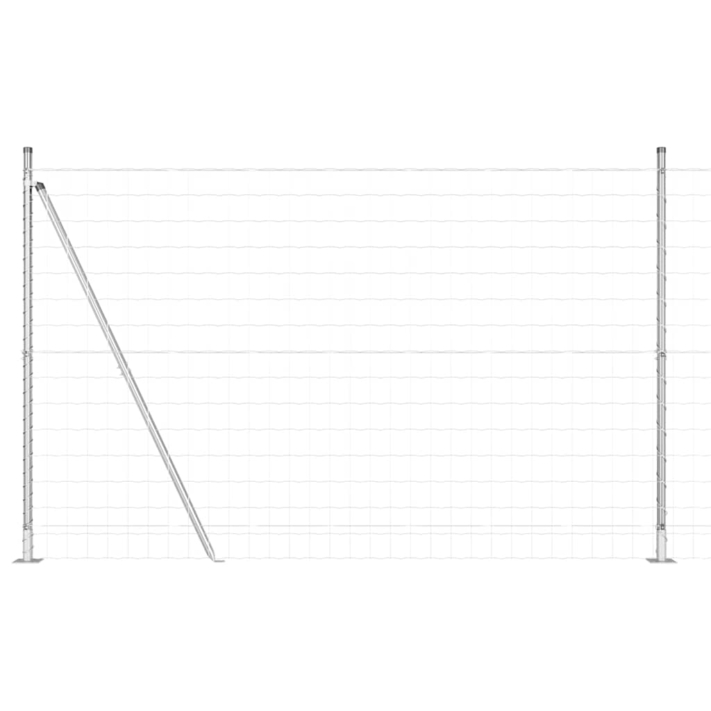 Kerítés oszlopokkal Ezüst 1.4 x 10 m Acél