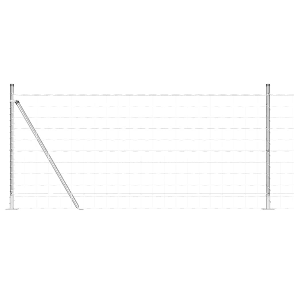 Kerítés oszlopokkal Ezüst 0.8 x 10 m Acél