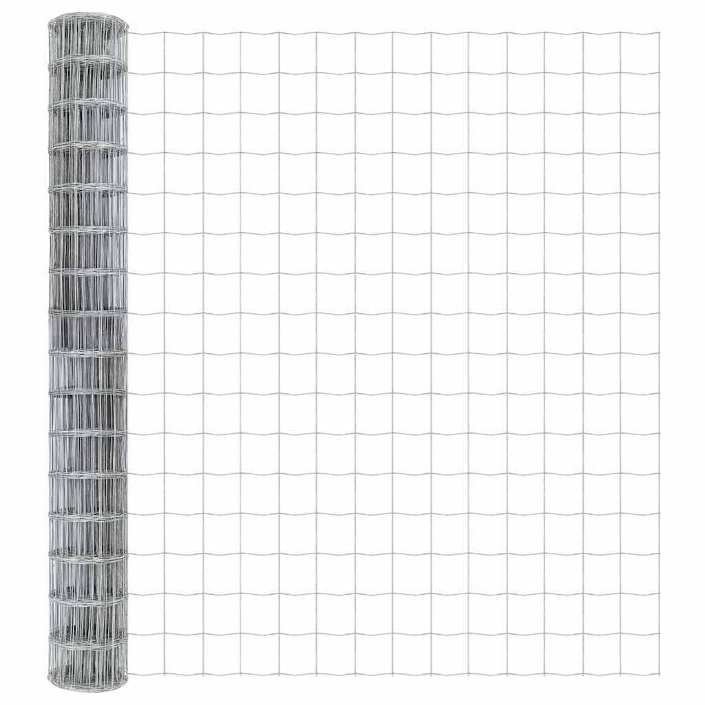 Kerítés oszlopokkal Ezüst 1.5 x 10 m Acél