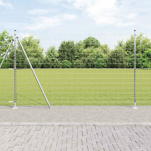 Kerítés oszlopokkal Ezüst 1.6 x 10 m Acél