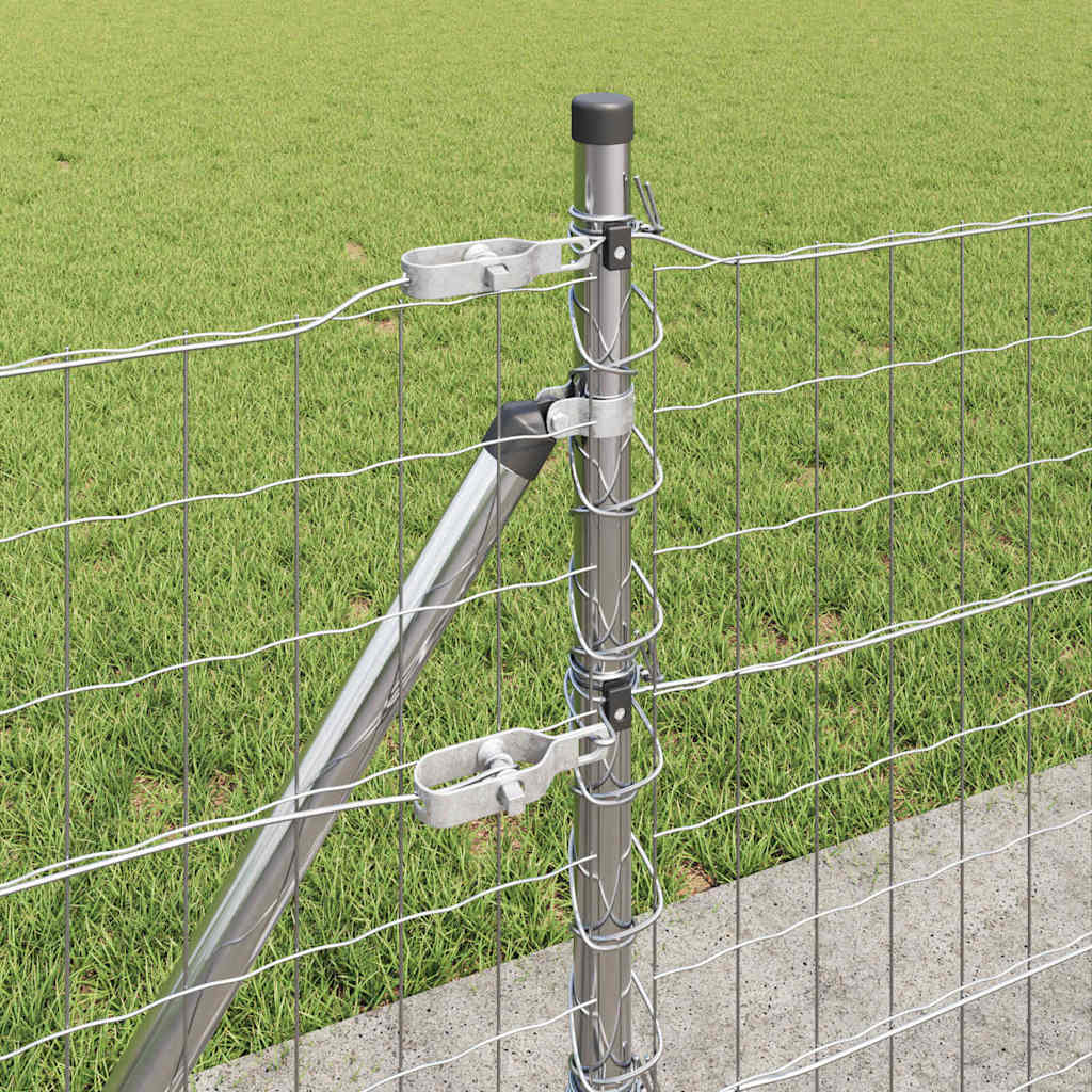 Kerítés oszlopokkal Ezüst 0,4 x 25 m Acél