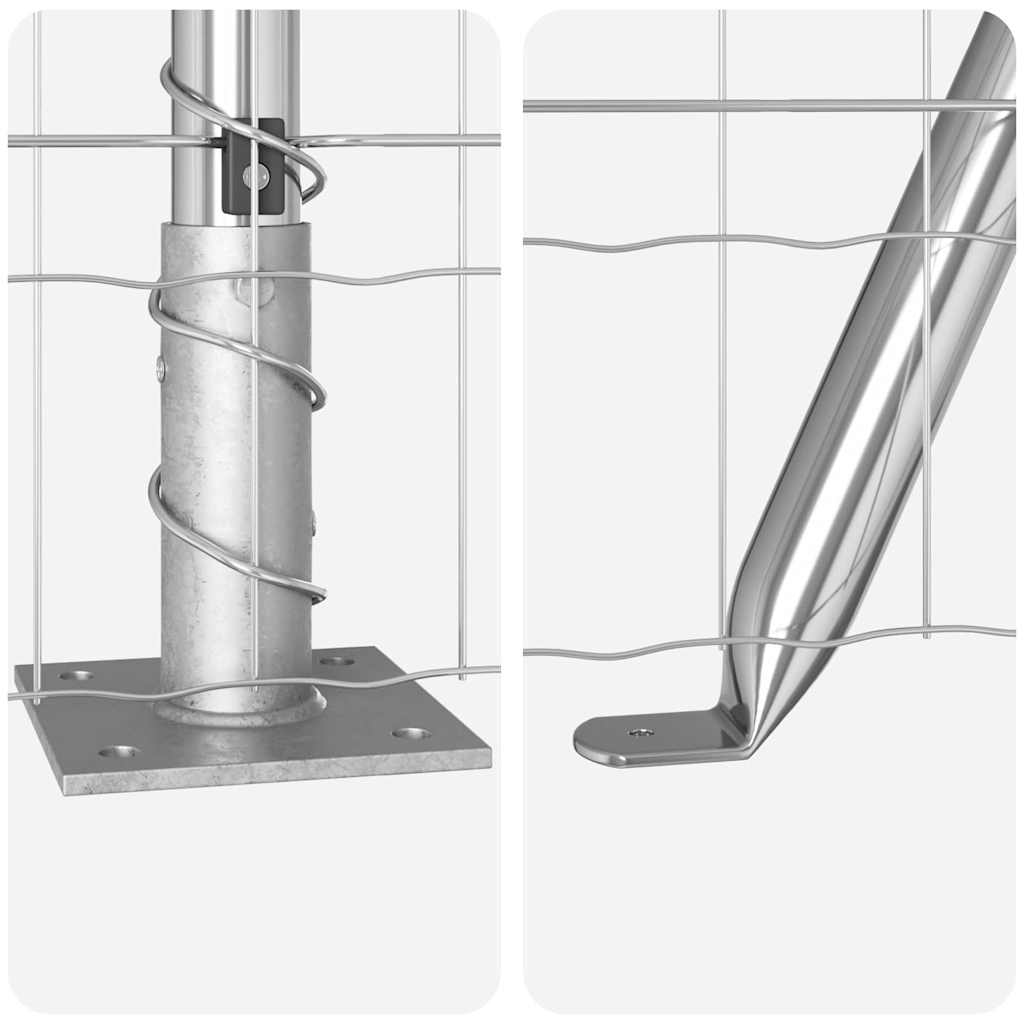 Kerítés oszlopokkal Ezüst 0.8 x 25 m Acél