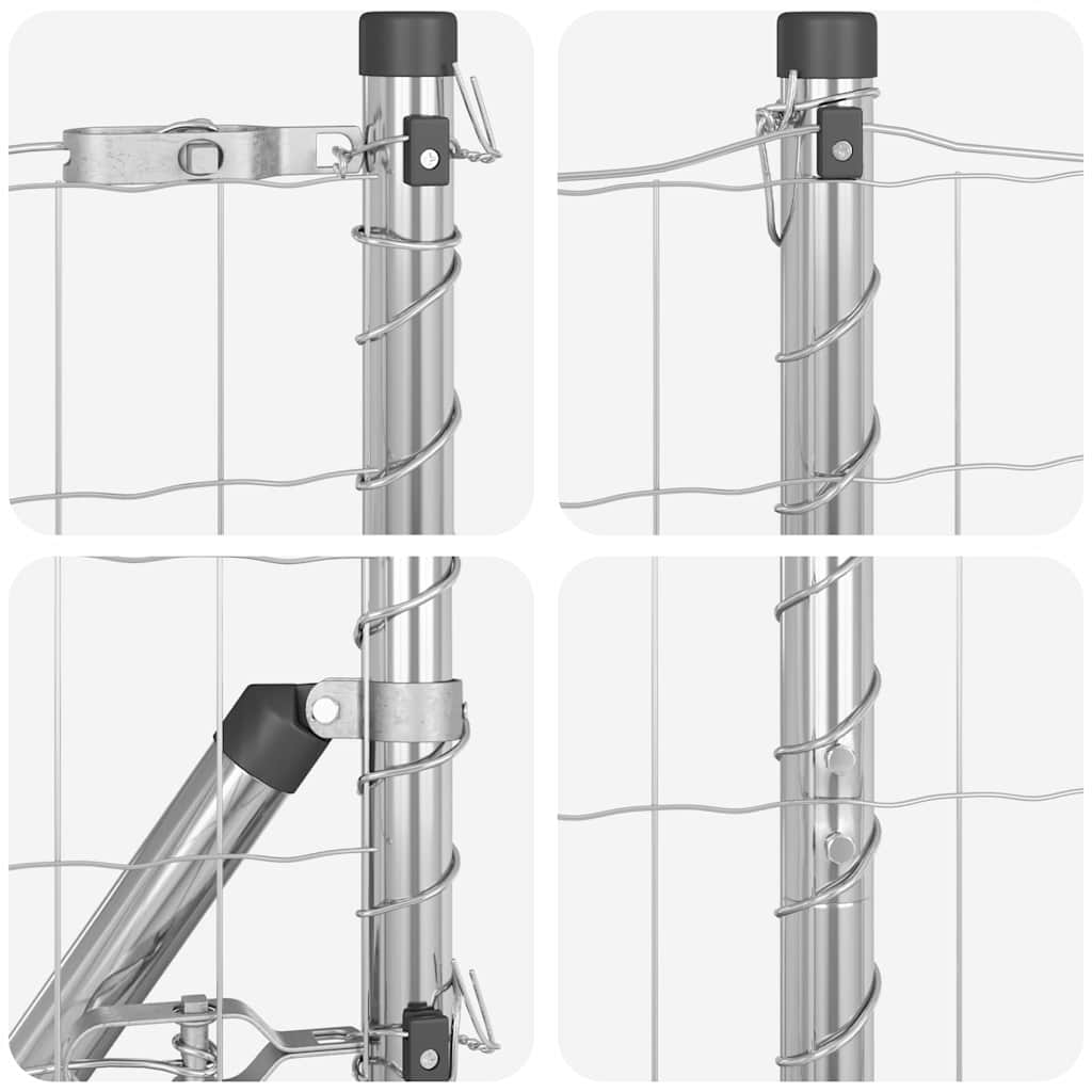 Kerítés oszlopokkal Ezüst 1.2 x 25 m Acél