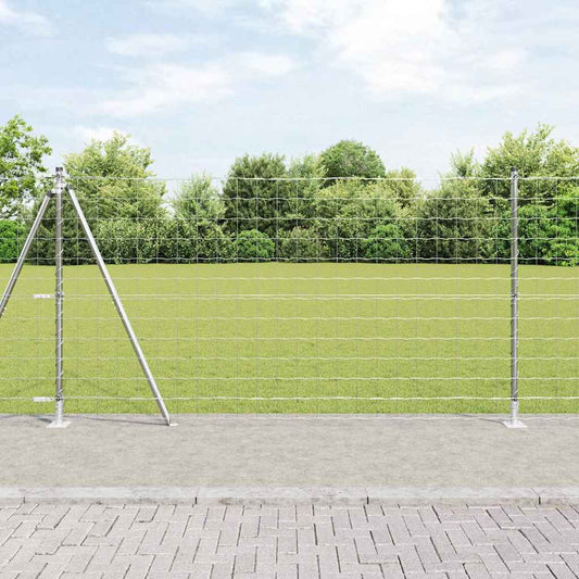 Kerítés oszlopokkal Ezüst 1.2 x 25 m Acél
