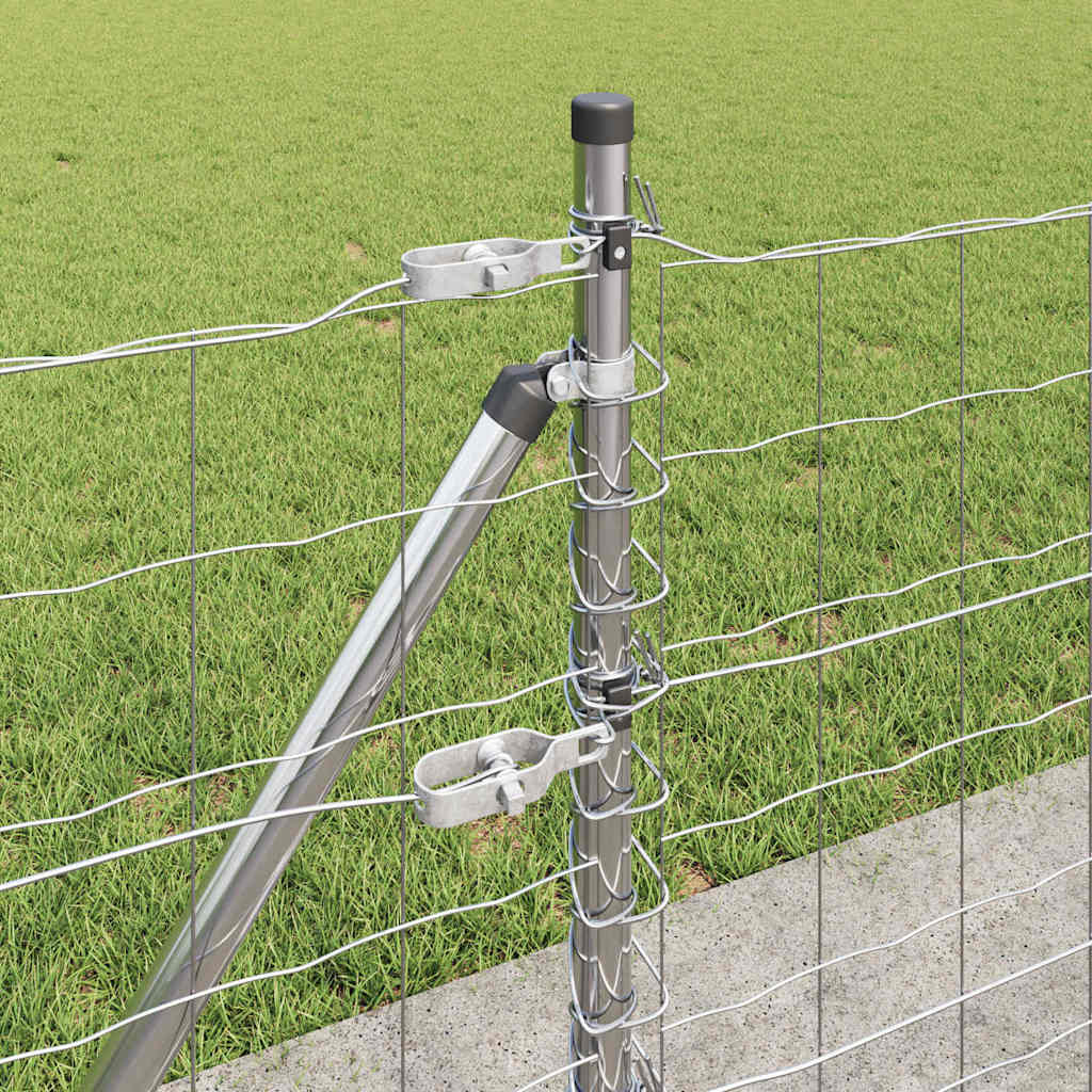 Kerítés oszlopokkal Ezüst 0.4 x 50 m Acél