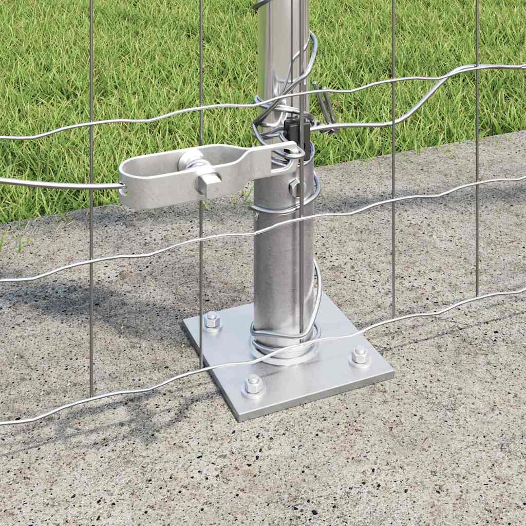Kerítés oszlopokkal Ezüst 1.4 x 10 m Acél