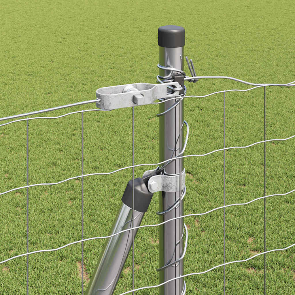 Kerítés oszlopokkal Ezüst 1.5 x 10 m Acél