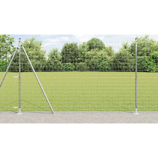Kerítés oszlopokkal Ezüst 1.6 x 10 m Acél