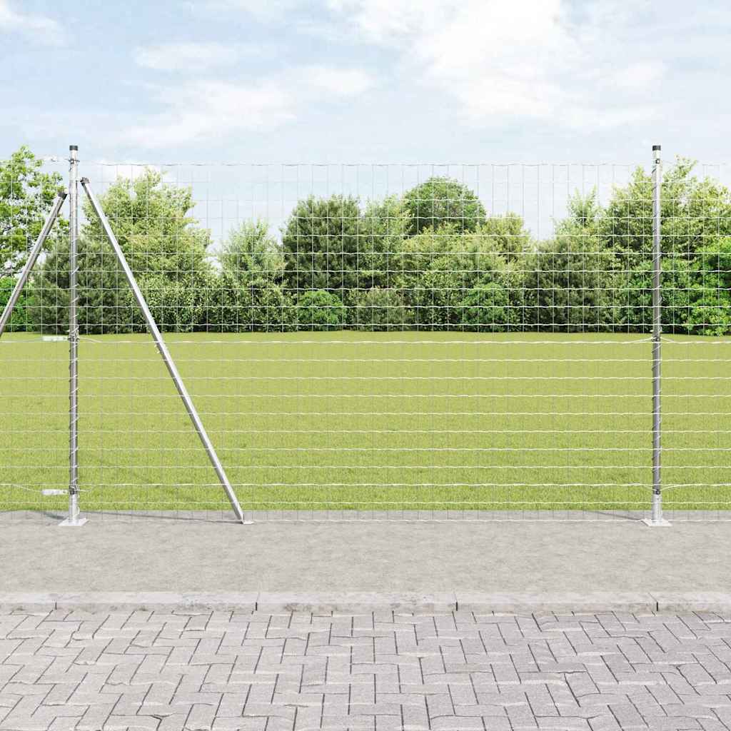 Kerítés oszlopokkal Ezüst 1.6 x 10 m Acél