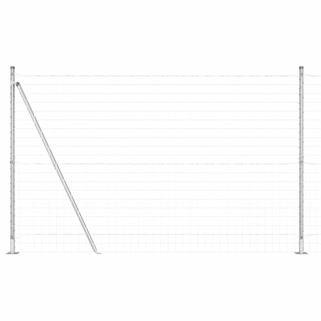 Kerítés oszlopokkal Ezüst 1.6 x 10 m Acél