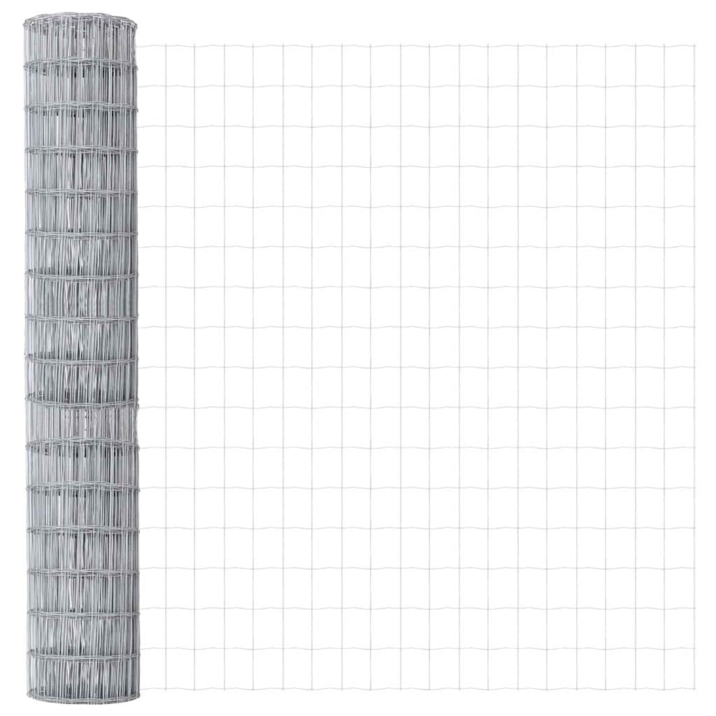 Kerítés oszlopokkal Ezüst 1.6 x 10 m Acél