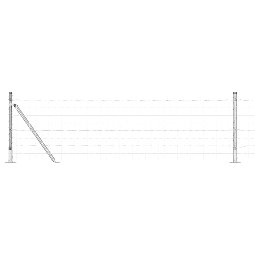 Kerítés oszlopokkal Ezüst 0,4 x 25 m Acél