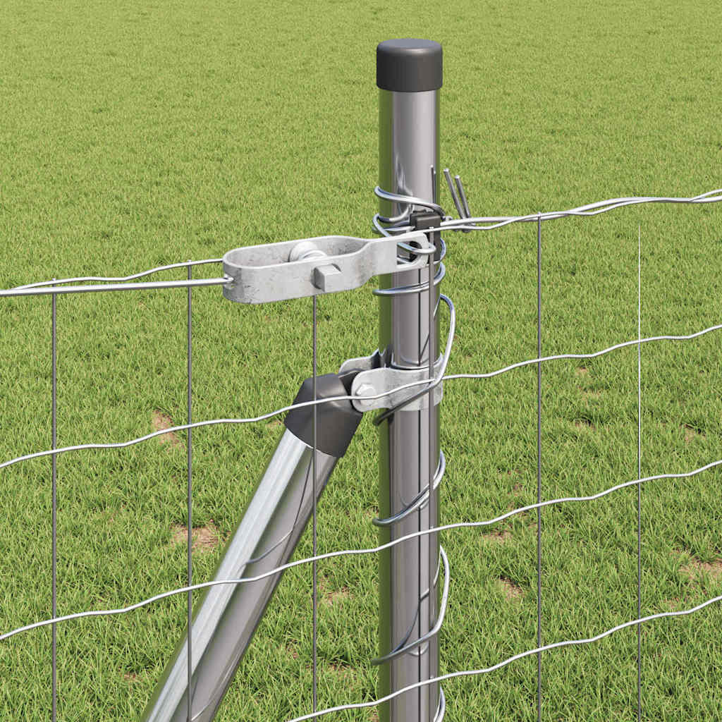 Kerítés oszlopokkal Ezüst 1 x 25 m Acél