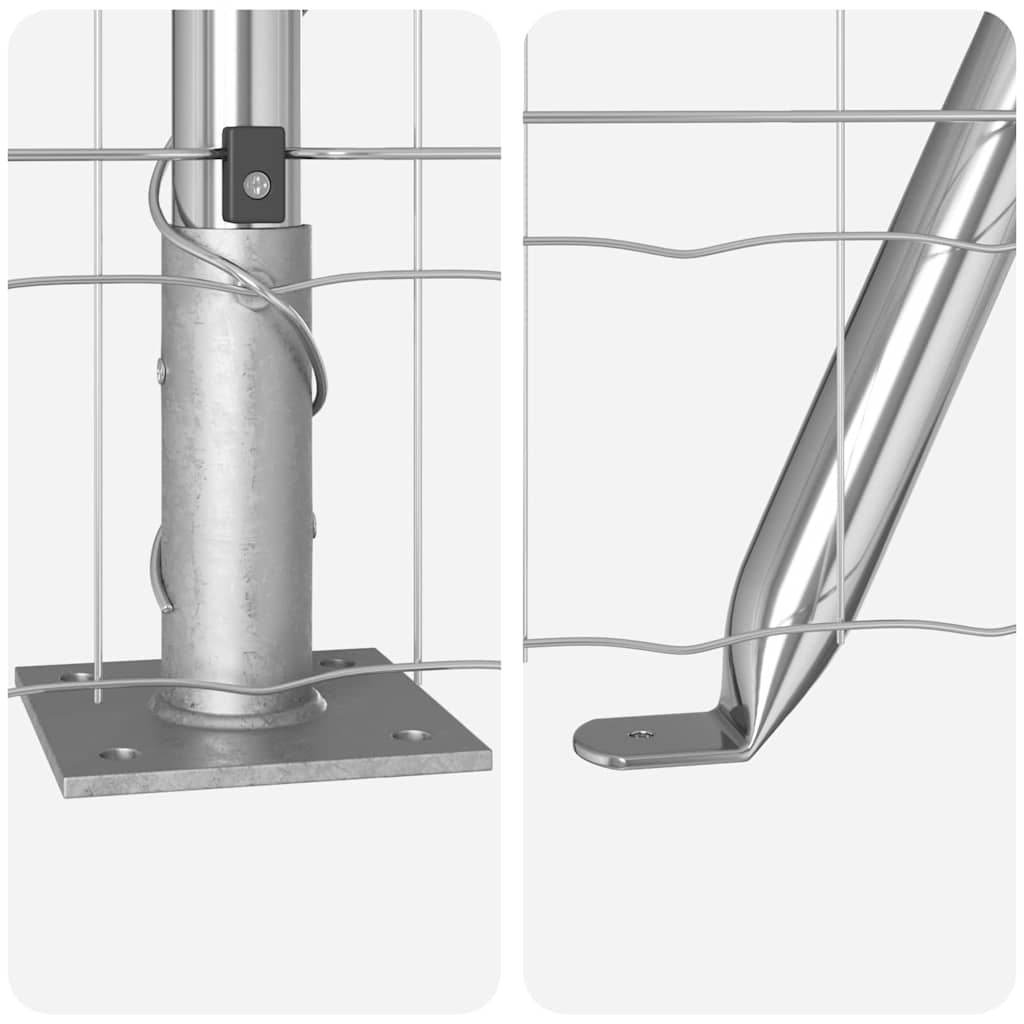 Kerítés oszlopokkal Ezüst 1.2 x 25 m Acél