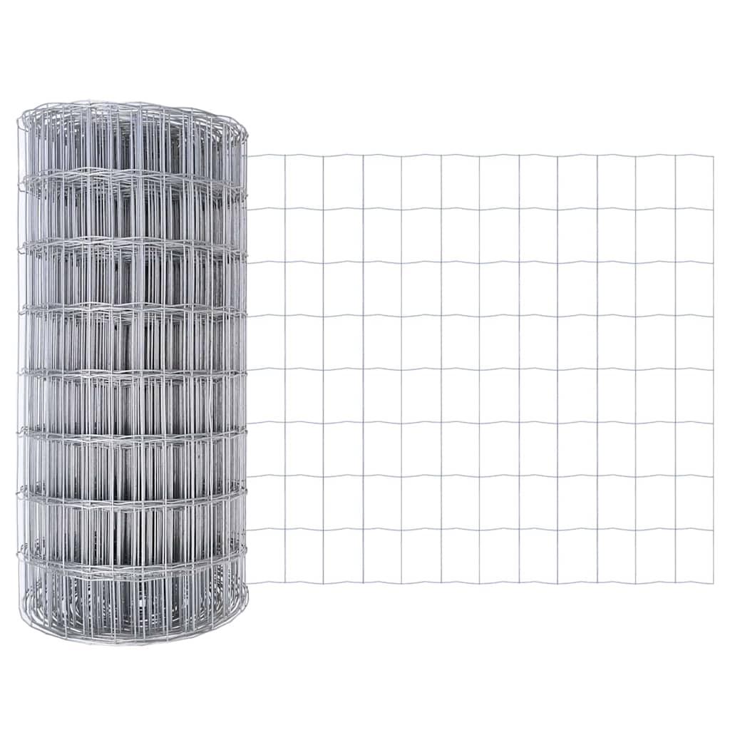 Kerítés oszlopokkal Ezüst 0.4 x 50 m Acél