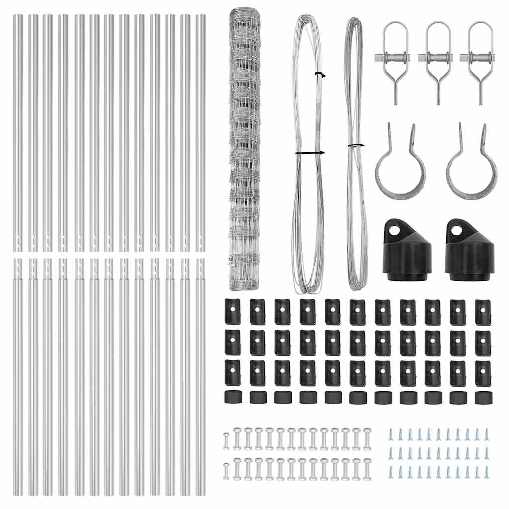 Legelőkerítés Ezüst 25 x 1.4 m Horganyzott acél