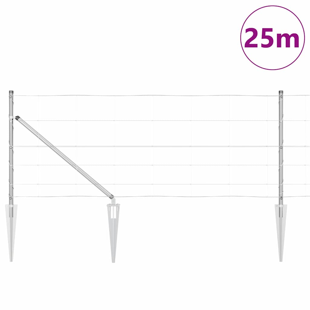 Legelőkerítés Ezüst 25 x 0.8 m Horganyzott acél