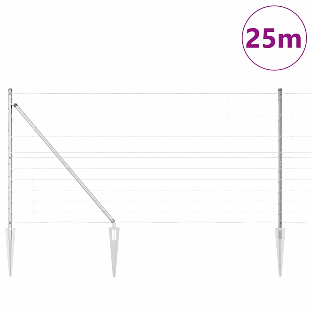 Legelőkerítés Ezüst 25 x 1.2 m Horganyzott acél