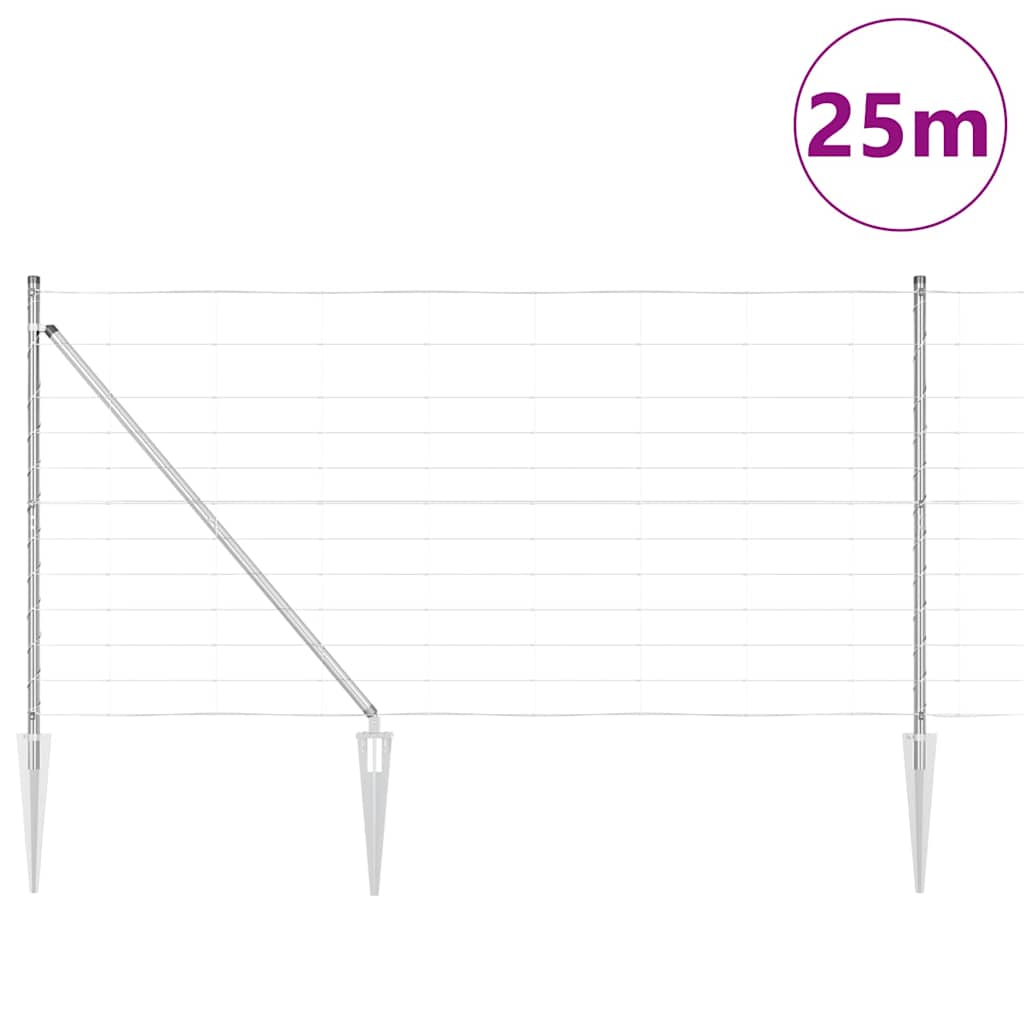 Legelőkerítés Ezüst 25 x 1.2 m Horganyzott acél