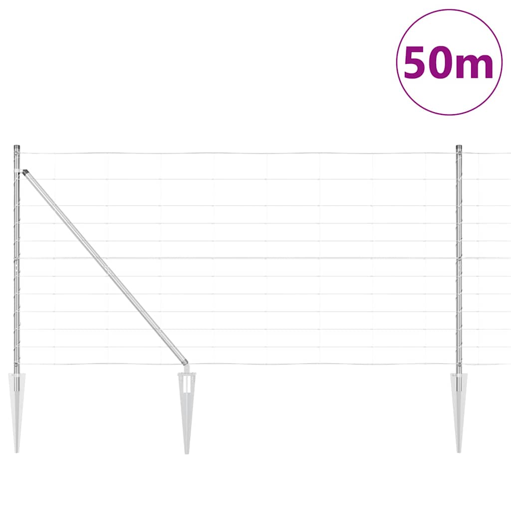 Legelőkerítés Ezüst 50 x 1.2 m Horganyzott acél