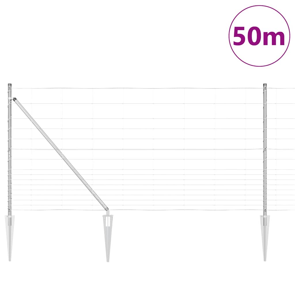 Legelőkerítés Ezüst 50 x 1.2 m Horganyzott acél